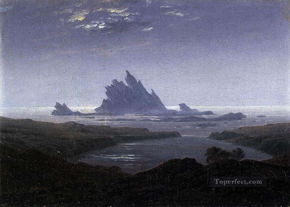 Arrecife rocoso en la orilla del mar Romántico Caspar David Friedrich Pintura al óleo